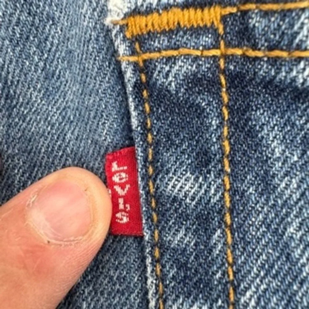 Levi's 501 Original‎ Fit Jeans Mens 46x32 Blue Button Fly Straight Leg Denim